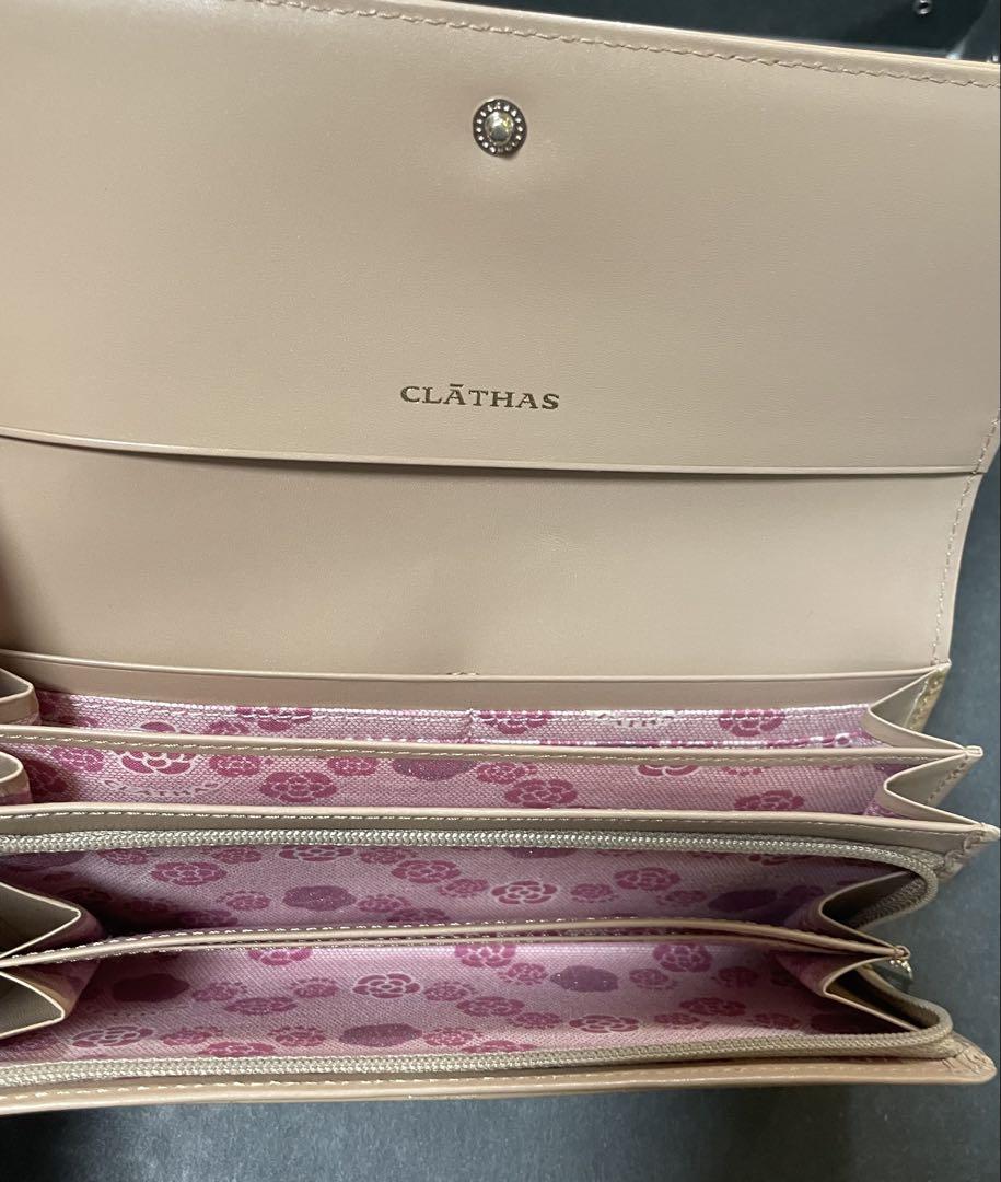 CLATHAS ベビーピンク 長財布 花柄エンボス CLATHAS クレイサス 長財布 がま口 レディース ベティ 182260