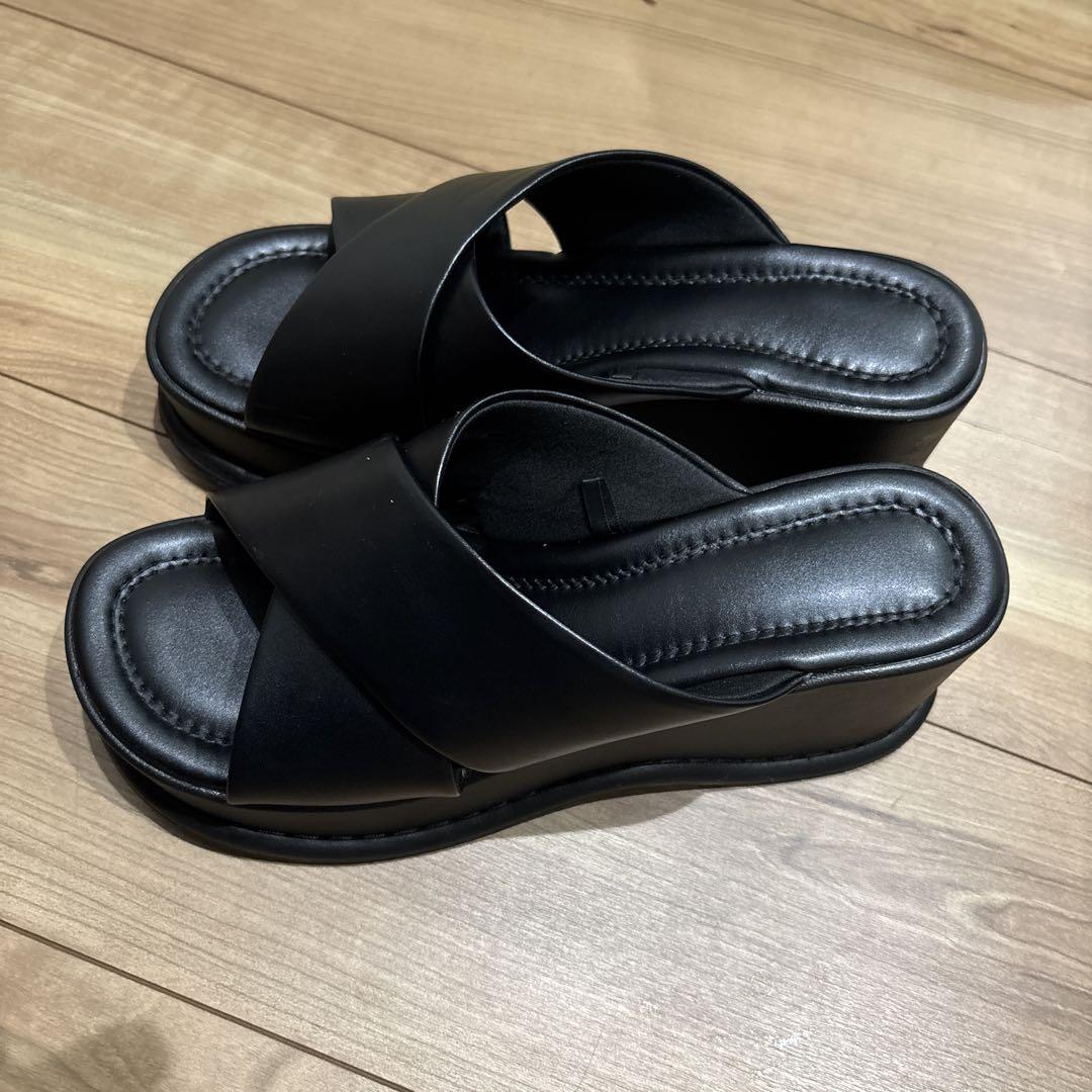 ユニクロC スライドサンダル 09ブラック XL 27cm　UNIQLOC ユニクロC サンダル - メルカリ
