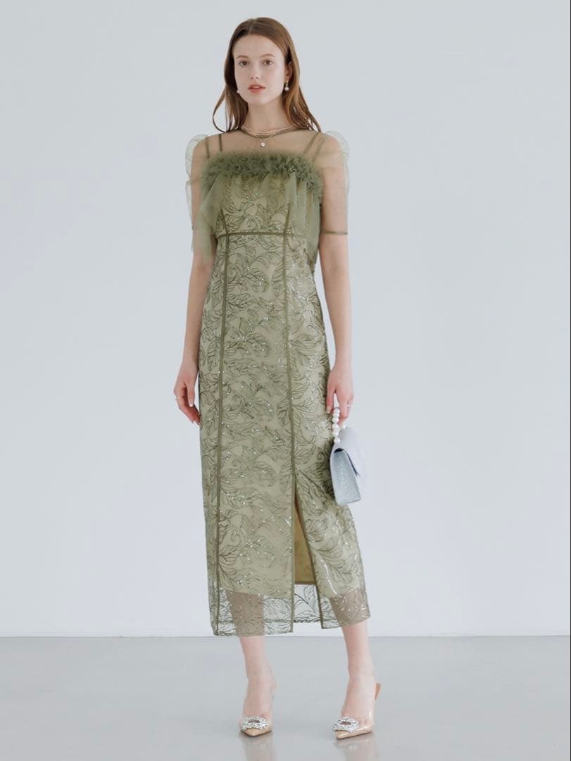 3WAYフラワーチュールアシンメトリーIラインワンピースドレス結婚式二次会成人式 3WAYフラワーチュールアシンメトリーIラインワンピースドレス結婚式二次会成人式