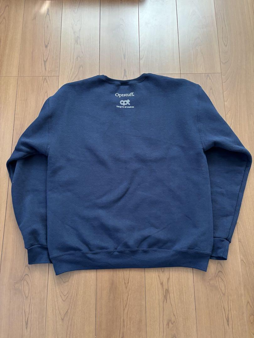 OPTSTUFF CREWNECK SWEAT M ネイビー スウェット