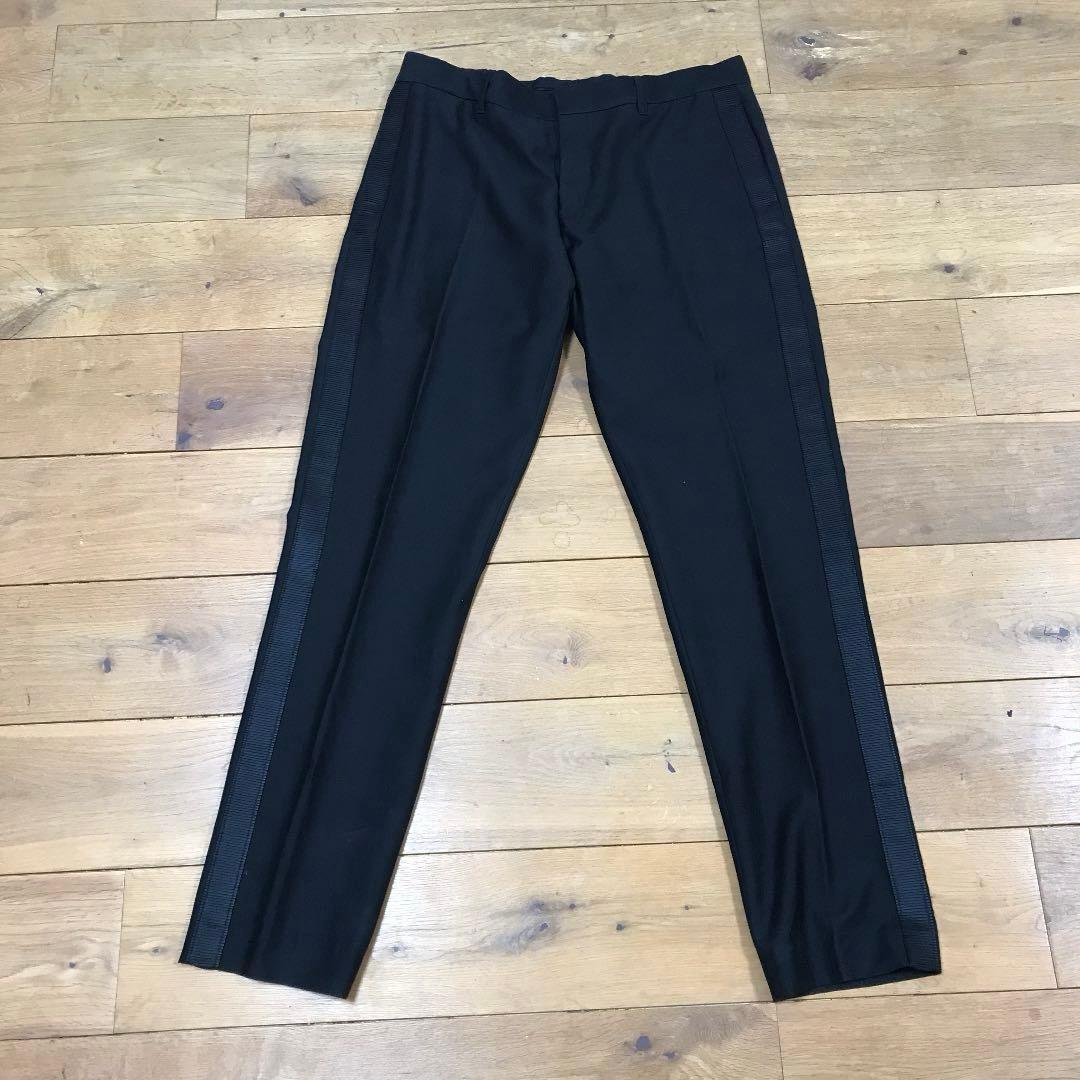 アン ドゥムルメステール 側章パンツL Ann Demeulemeester