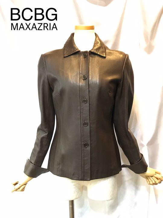 BCBG MAXAZRIA ラムレザージャケットme822