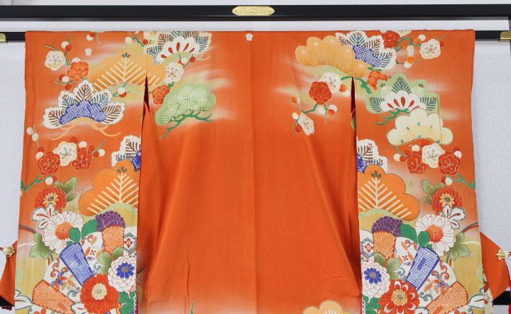 三ツ紋　振袖　十三参り　中古　送料込み