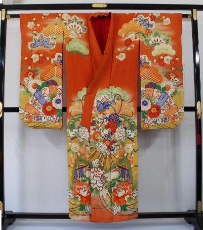 三ツ紋　振袖　十三参り　中古　送料込み
