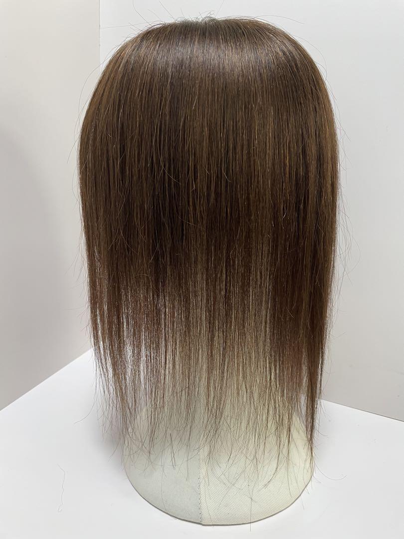 人毛100%部分ウィッグ ヘアピース 白髪隠しトップピース　ブラウン 楽天市場】人毛100% 部分ウィッグ ヘアピース 人毛 つむじ