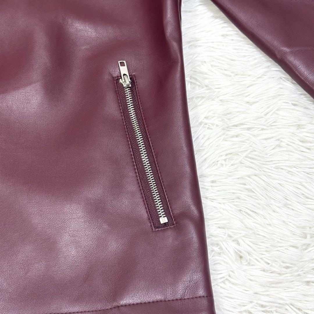 【XL 未使用級✨】セマンティックデザイン ダブルライダース レザー ボルドー