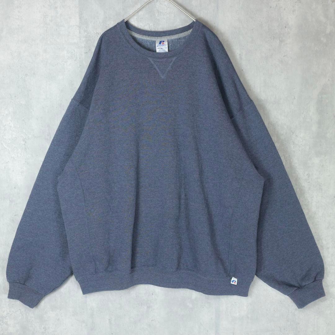 希少】ラッセル スウェット ソリッド 2XL 00s 前V 無地 オールド