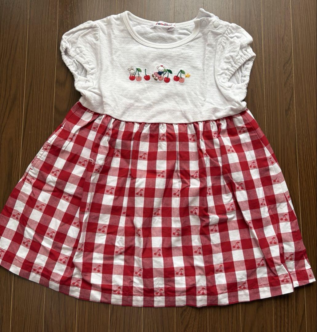 【美品】familiar ワンピース90