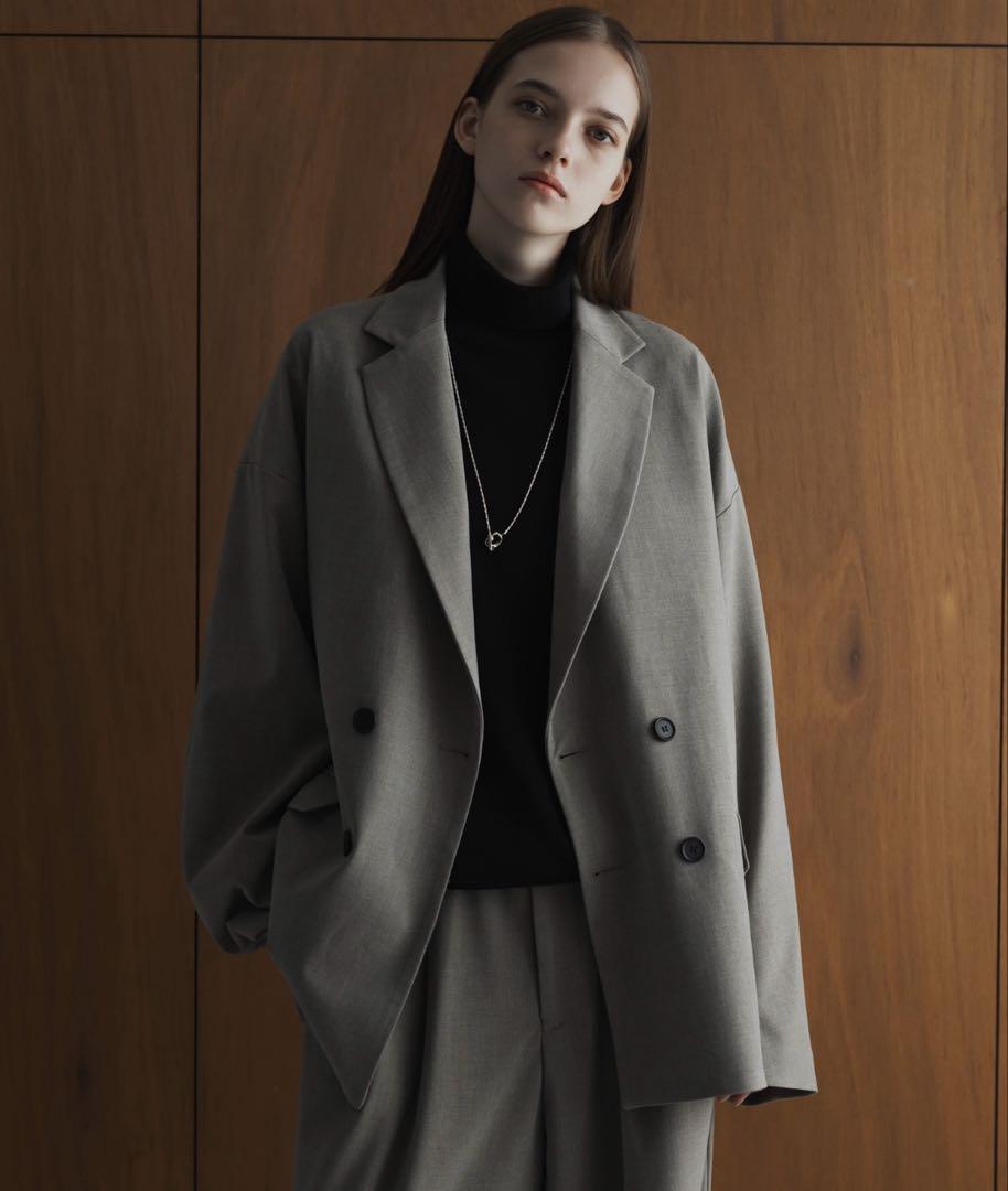 【即完】loose basic double tailored jacket