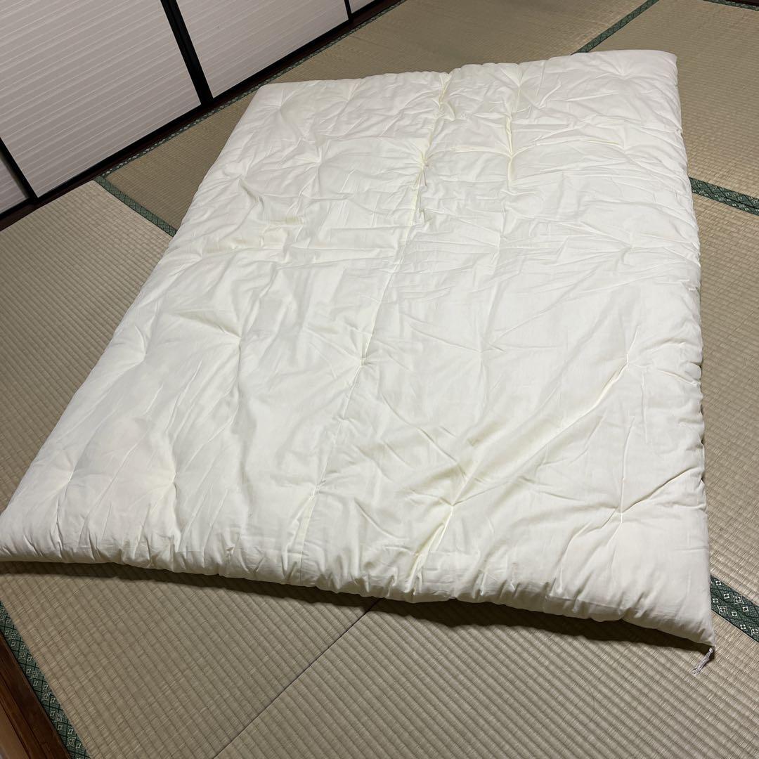 綿組布団　掛け・敷き布団セット（青）和風レトロ