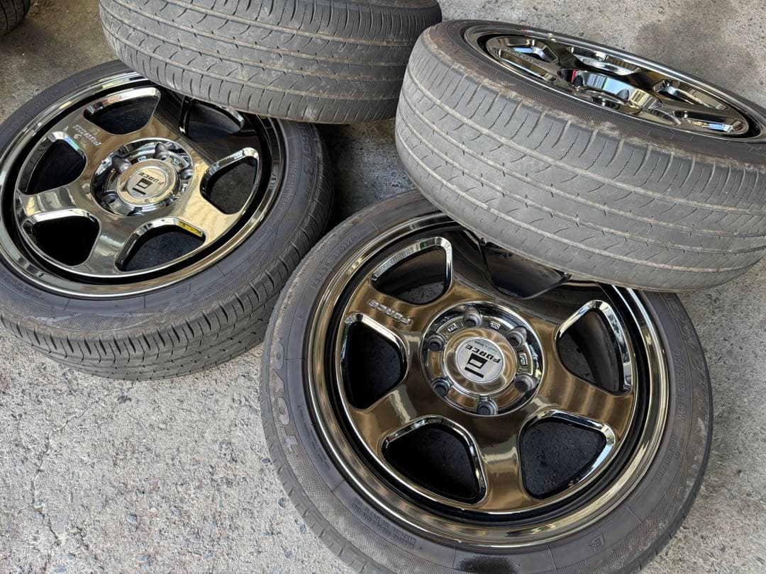 ハイエース18インチ アルミホイール タイヤセット FORCE SBCやや傷や汚れあり BILLOVLOGS_CO_UK