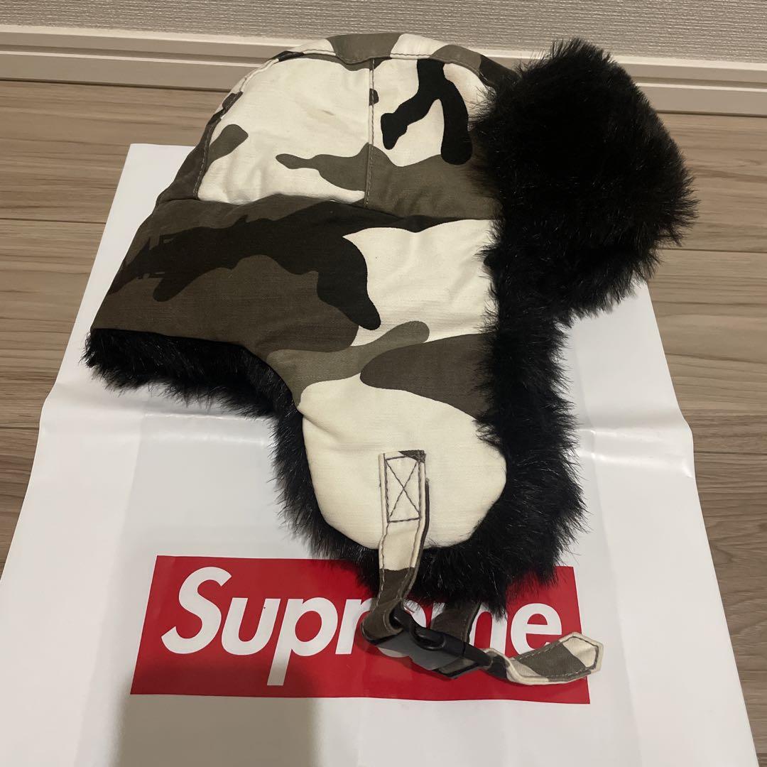 Supreme トゥルーパー フライト キャップ カモ ボア