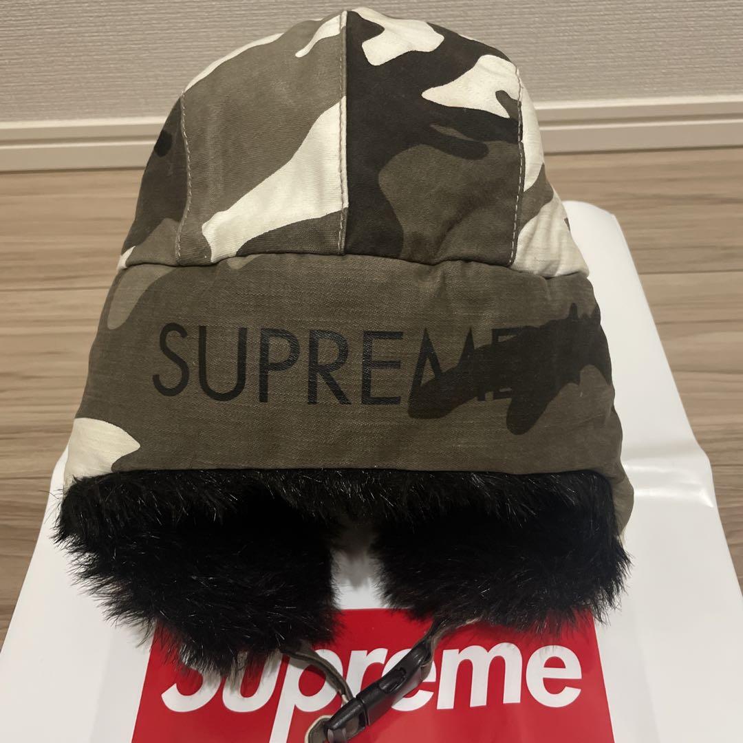 Supreme トゥルーパー フライト キャップ カモ ボア