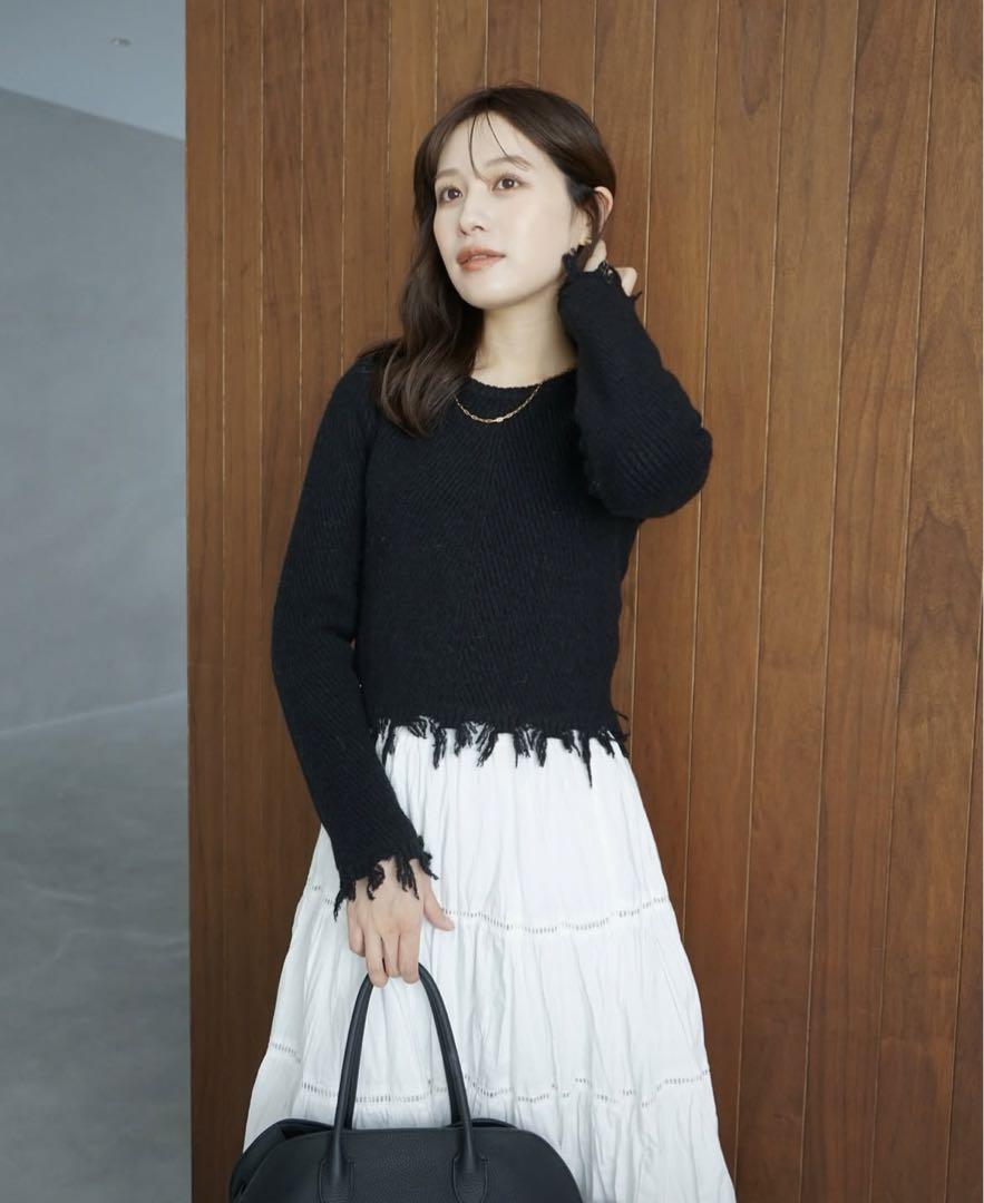 【L'AUBE BLANC】Cotton Tiered skirt ホワイト L'AUBE BLANC Cotton Tiered skirt 美品 - メルカリ