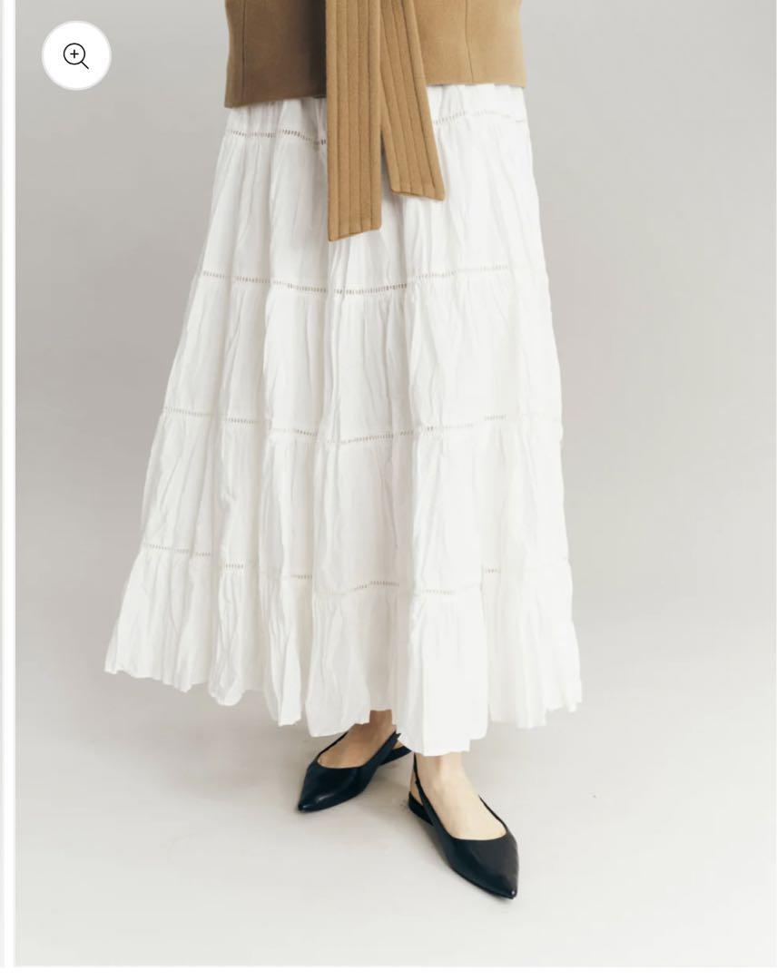 L'AUBE BLANC Cotton Tiered skirt 美品 - メルカリ