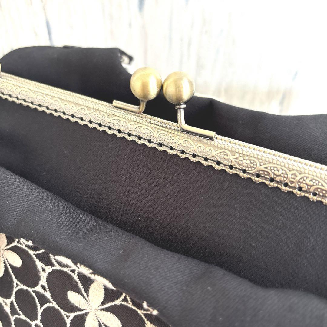 ばあば様専用 あおりがま口バッグ ハンドメイド 画像10