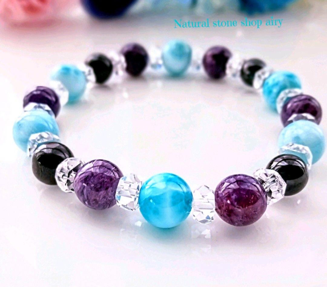 ✿ 上天然色ラリマー✴チャロアイト✴スギライト〘三大ヒーリングストーン〙ブレス