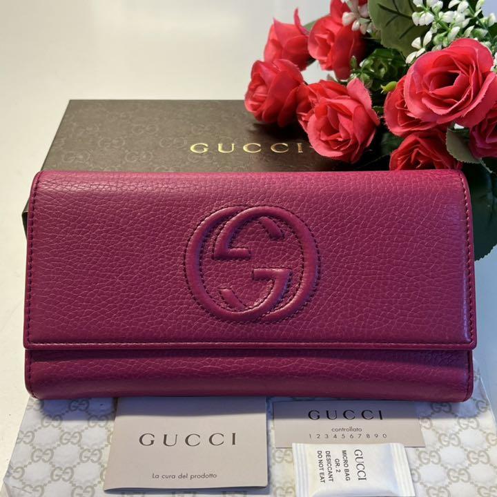 20700円 【気質アップ】 未使用に近い‼️ グッチ GUCCI 財布 二つ折り 長財布 ソーホー SOHO