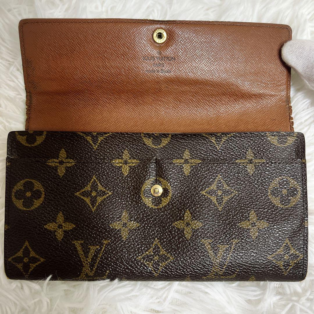 ルイヴィトン　長財布　モノグラム　ジャンク品 ジャンク】Louis Vuitton モノグラム 二つ折り財布 長財布