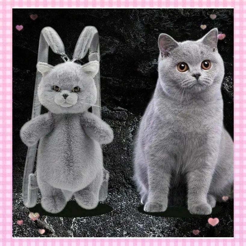 ロシアンブルー 猫型リュック ラグドール 猫 ぬいぐるみ プレゼント 誕生日 ロシアンブルー 猫型リュック ラグドール 猫 ぬいぐるみ