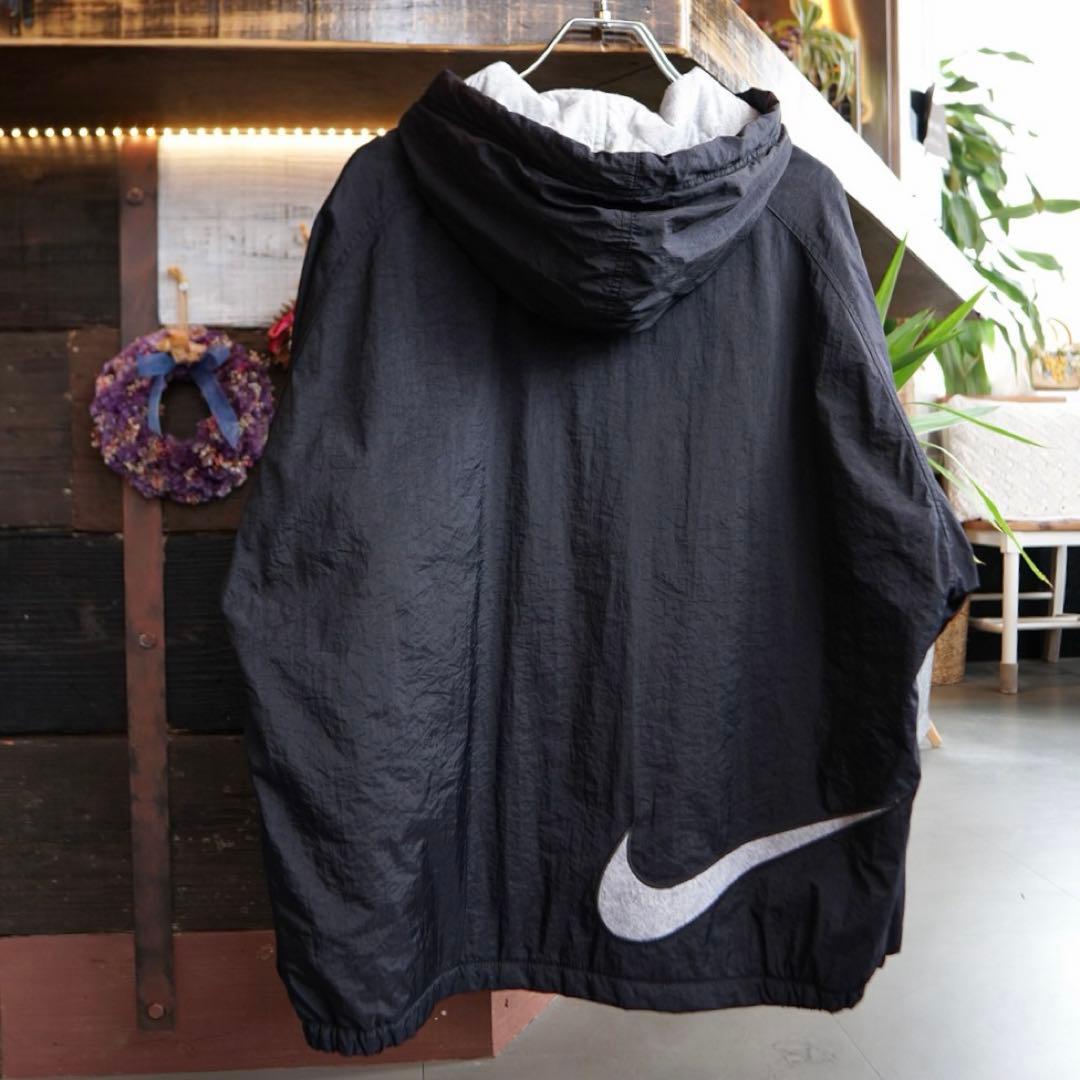 NIKE 90s ナイロンフードジャケット ブラックL NIKE