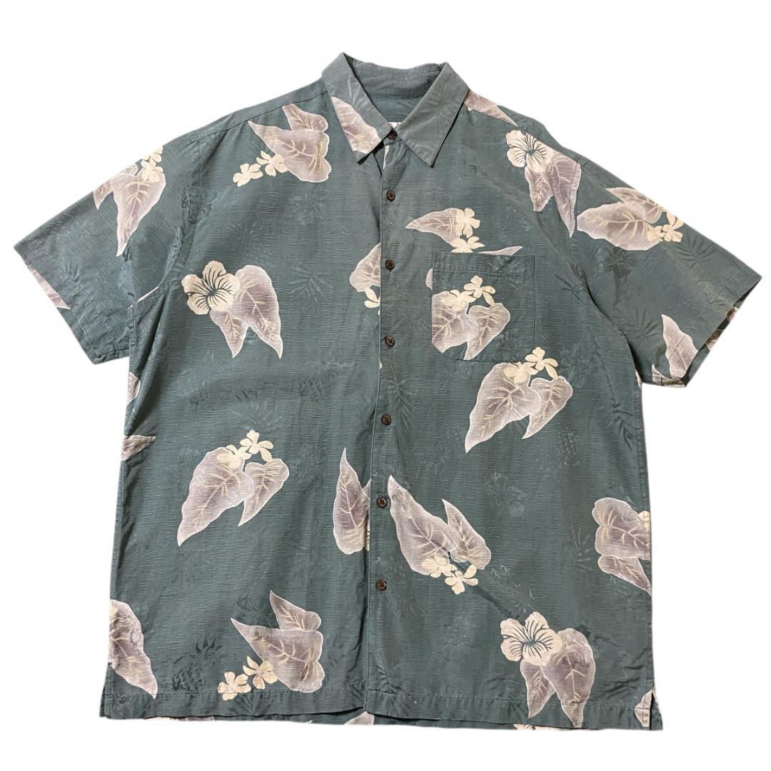 アメリカ古着　Bill Blass　ビルブラス　アロハシャツ　シルク　ジャガード