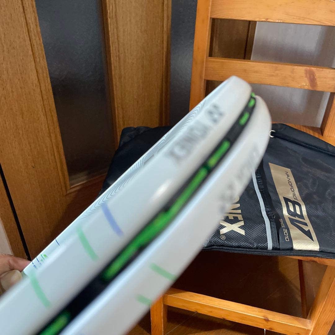 テニスラケット ホワイト/グリーン 軟式用