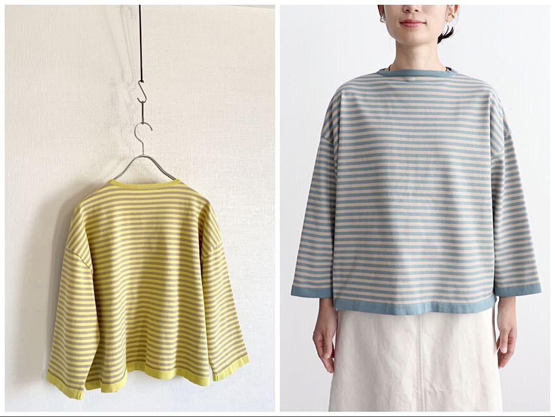 美品 キナリノ別注 maillot 2way ボーダーカーディガン ゆったり