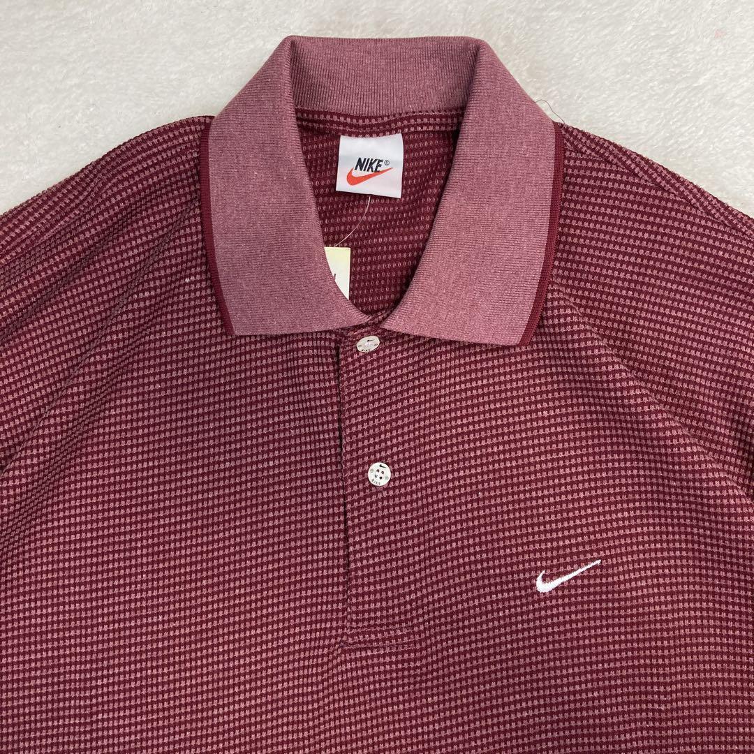 希少　新品タグ付　90’s NIKE ナイキ　刺繍　ポロシャツ　半袖　XL