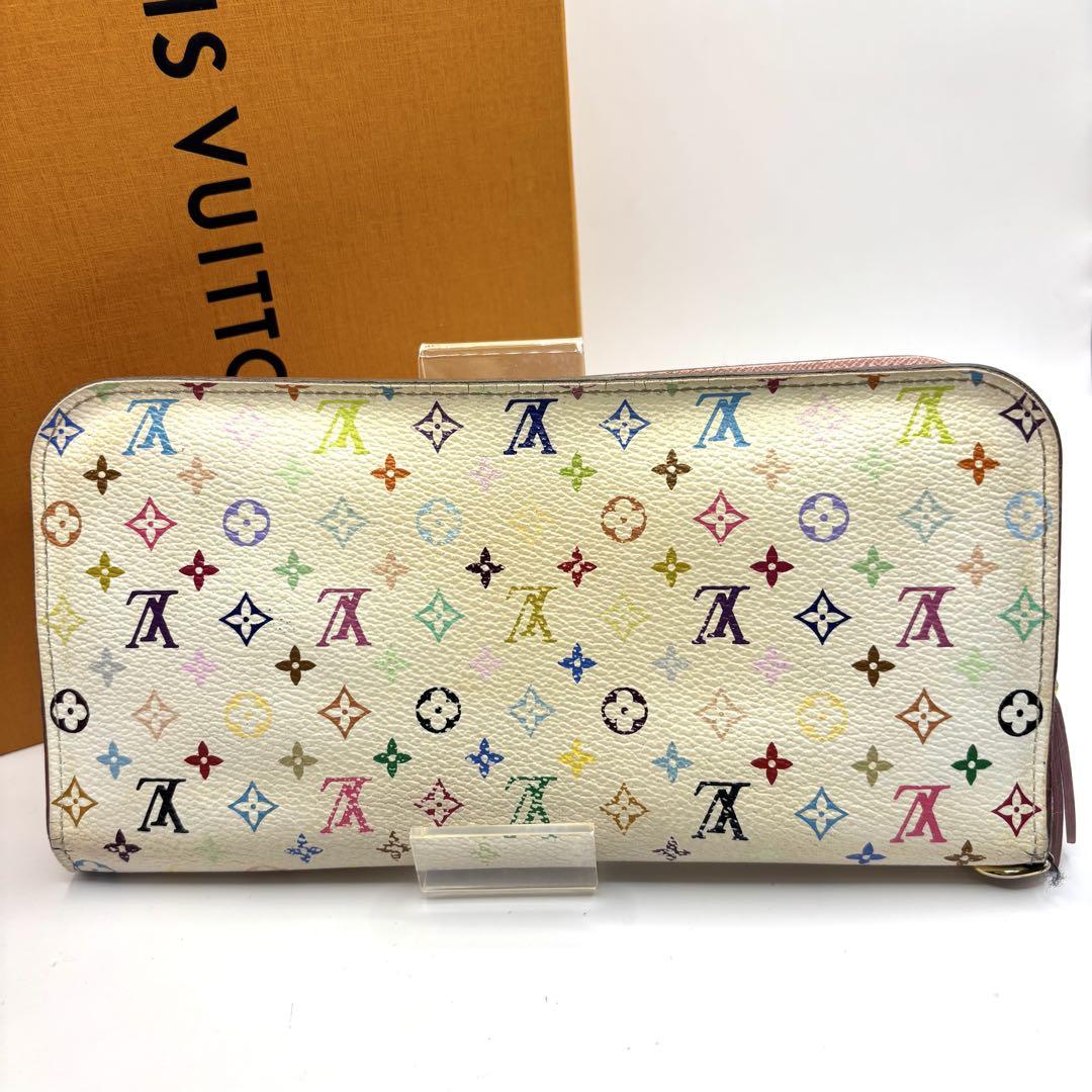 正規品 ルイヴィトン アンソリット マルチカラー 長財布 pvc ピンク 総柄