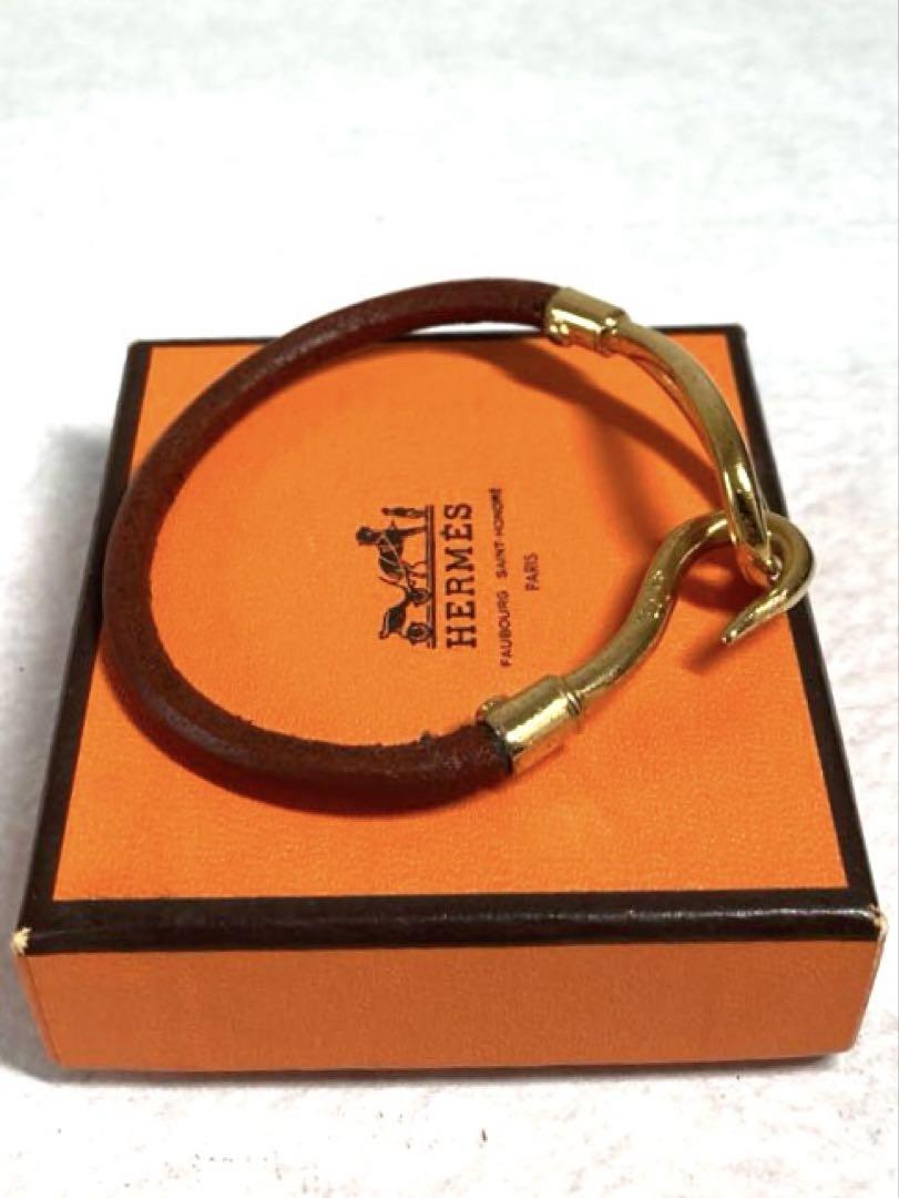 HERMES エルメス ジャンボ レザー ゴールド金具 ブレスレット 箱付き