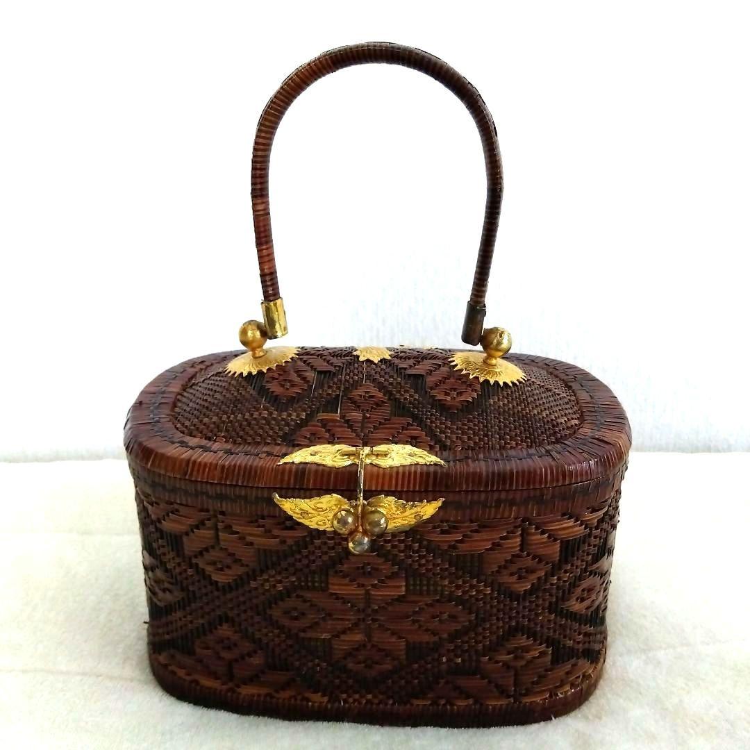 タイ伝統工芸品 ヤーンリパオバッグ カゴバッグ - メルカリ