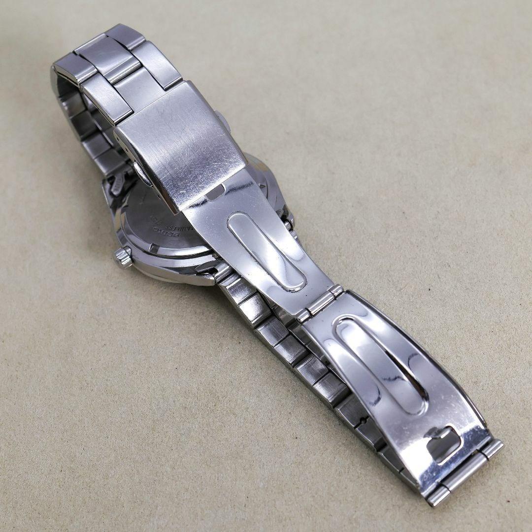 稼働 SEIKO 腕時計 デイト メンズ ネイビー文字盤 シンプル f