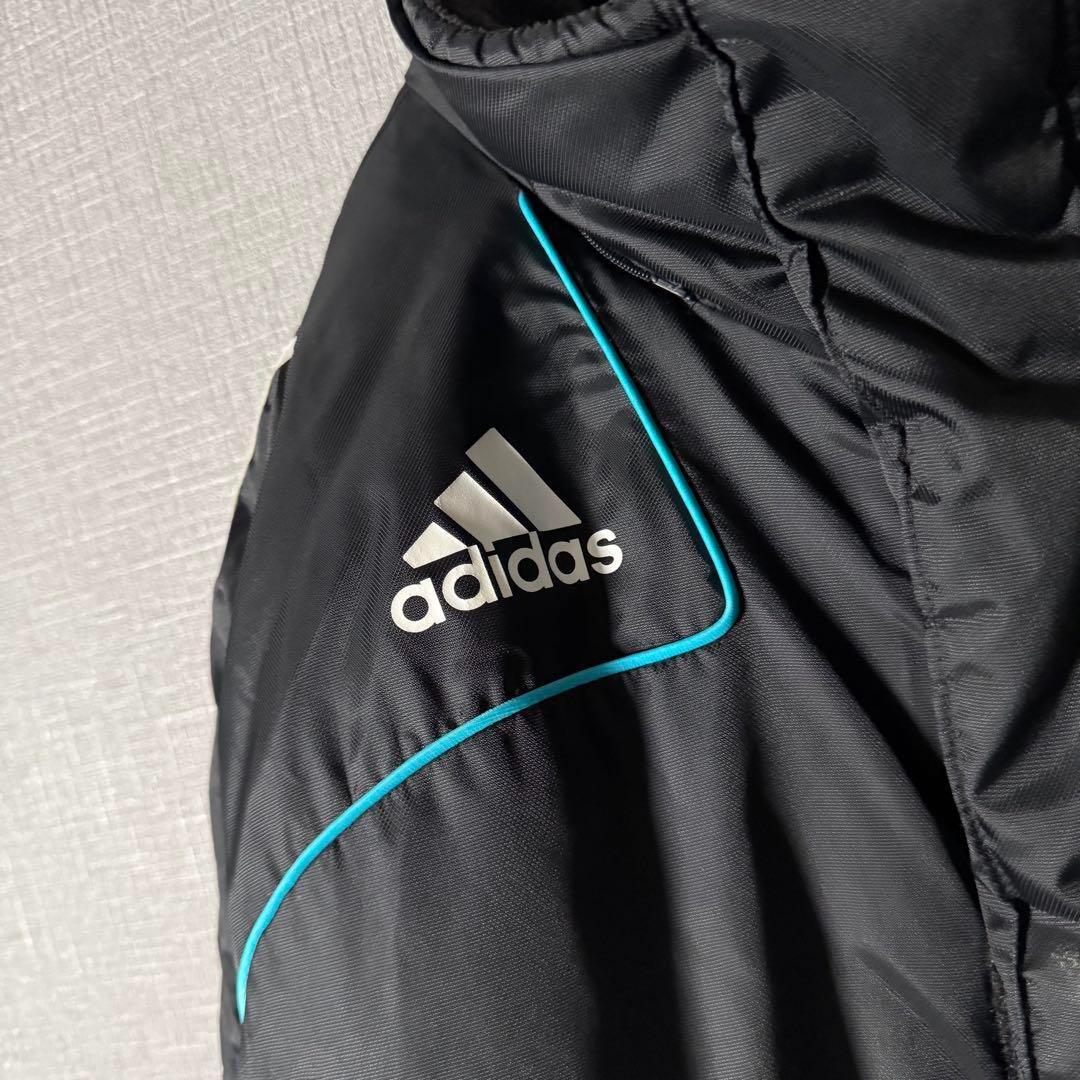 adidas ロングベンチコート 中綿 レアルマドリード ブラック XL程度