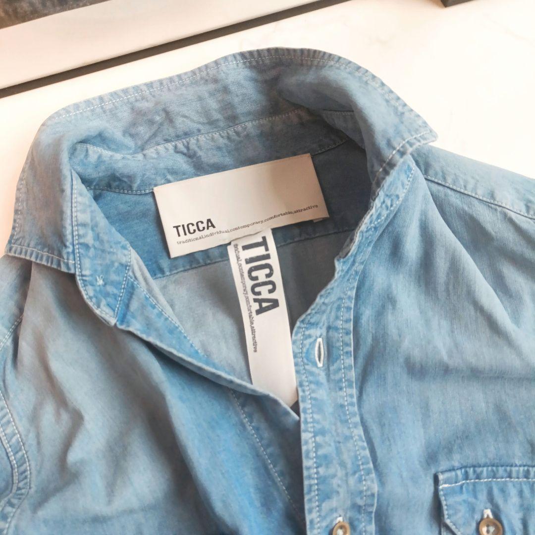 美品❁TICCA ティッカ テンセル デニム シャツワンピース ロング
