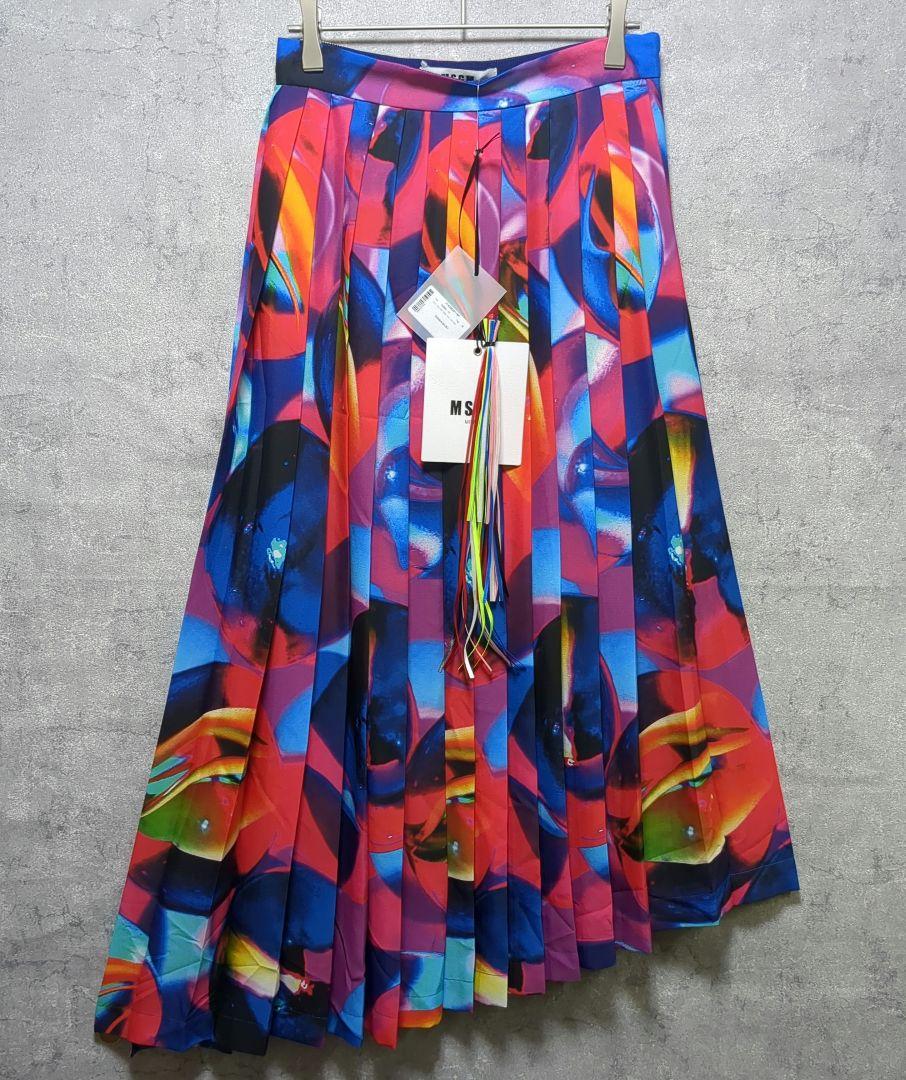 新品 MSGM プリーツスカート アシンメトリー 38