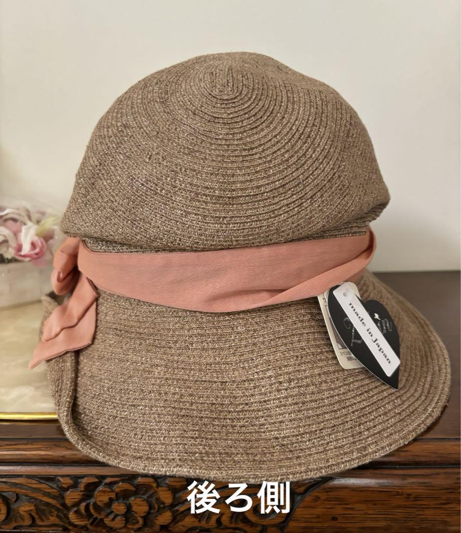 ✨新品未使用✨Zukin リボンが素敵なリネンハット 日本製 M〜S