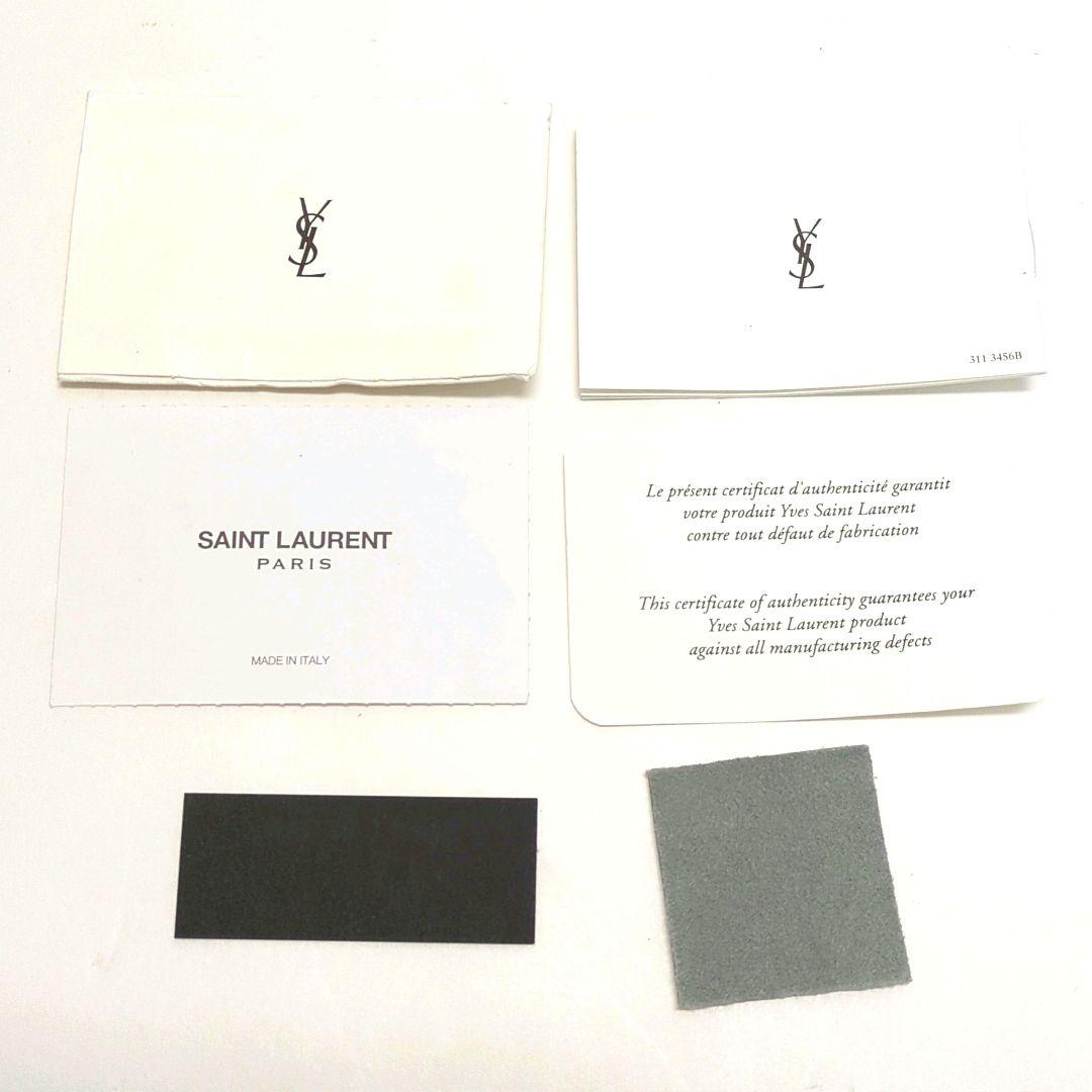 Yves Saint Laurent レザー クラッチバッグ シルバー