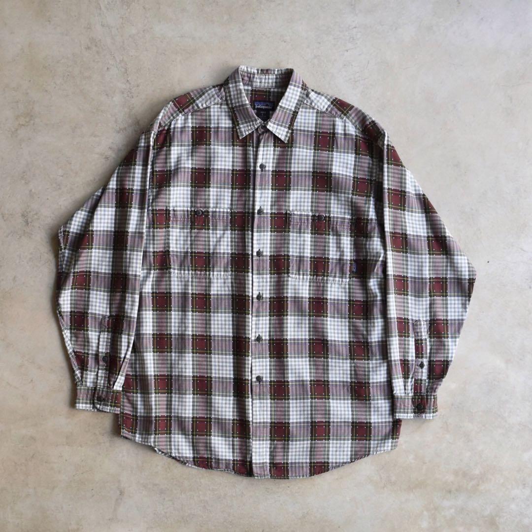 90s Patagonia パタゴニア 長袖シャツ チェック L ポルトガル製