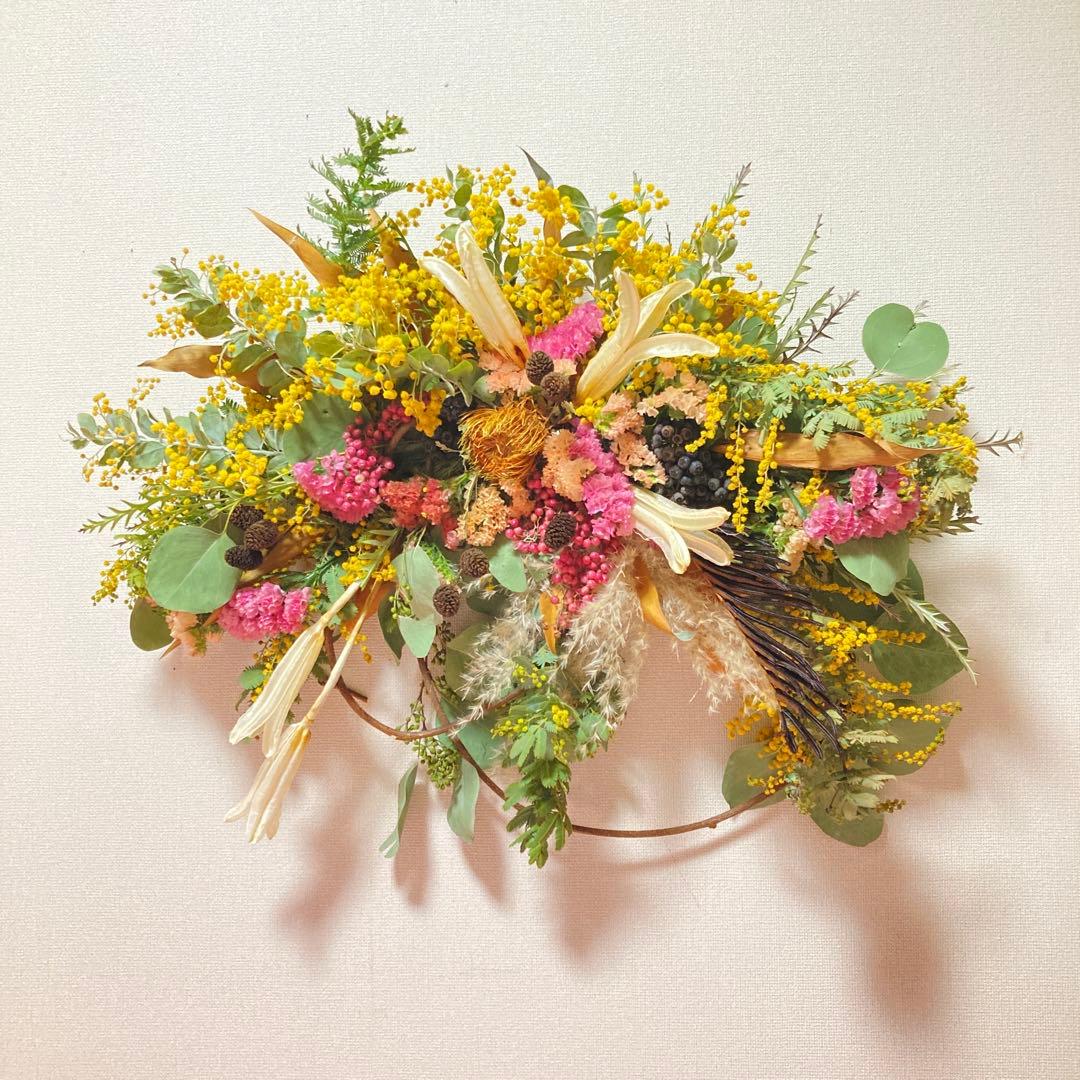 創作スワッグ　ミモザ＆ガンソク