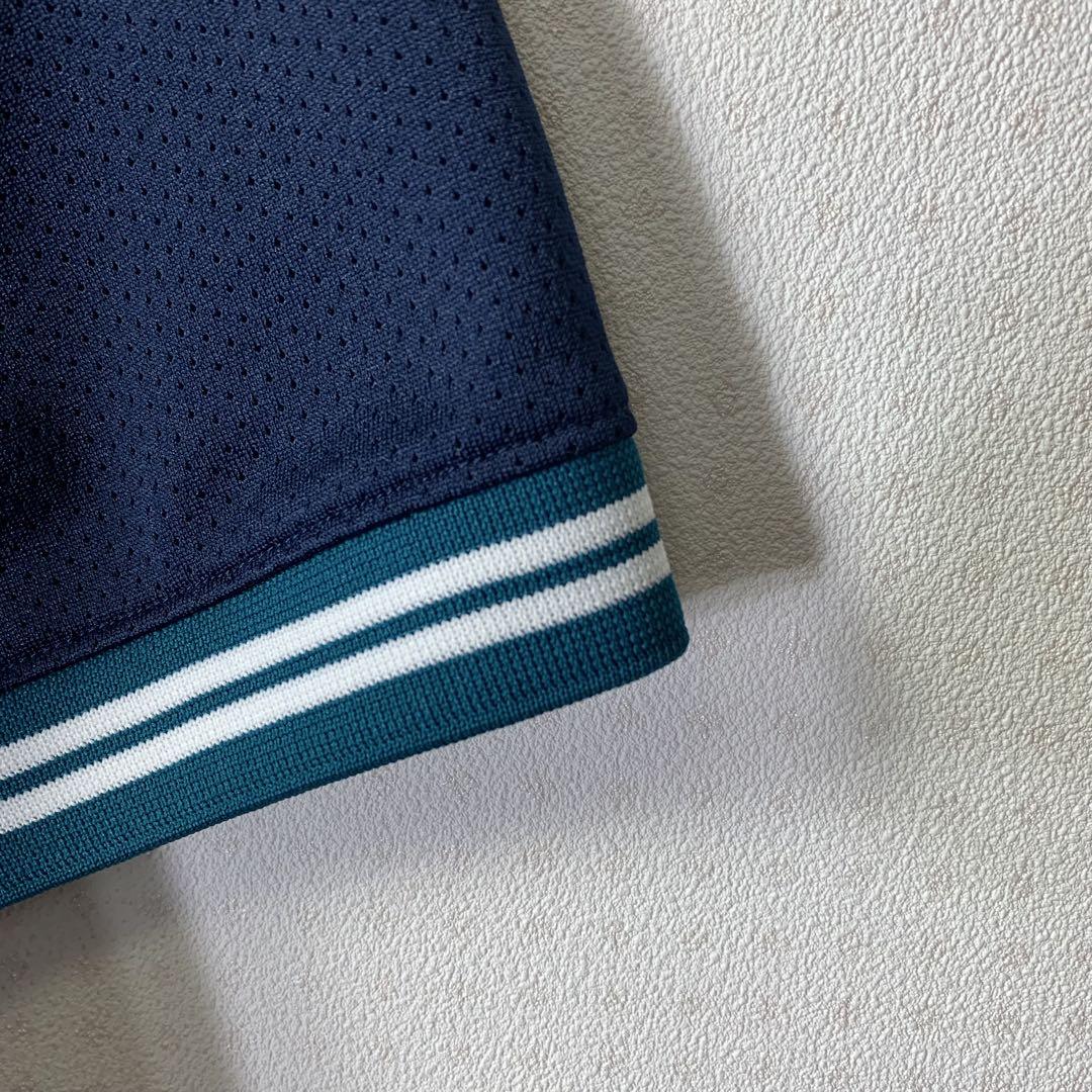 激安 90s ワンポイント刺繍 ネイビー L ベースボールシャツ nike ウェア