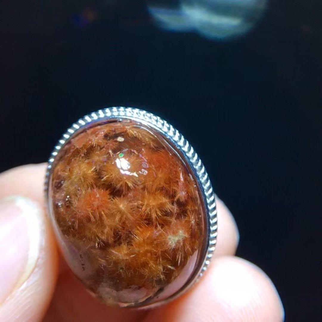 ⭐︎【天然】フラワールチルオーツ リング s925 20x15.5mm