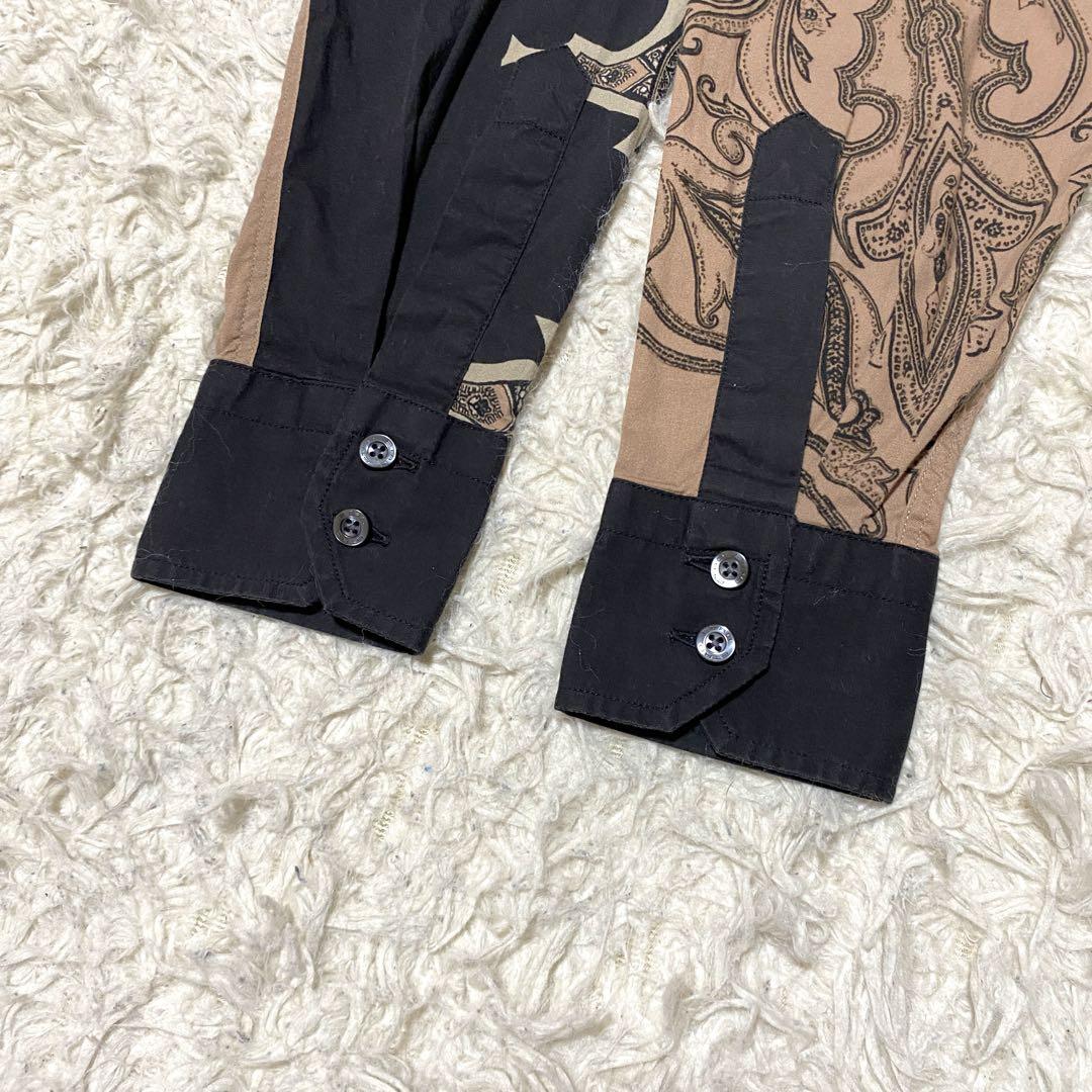 美品✨Etro 長袖シャツ ペイズリー ピンク L 綿 ポリウレタン ストレッチ