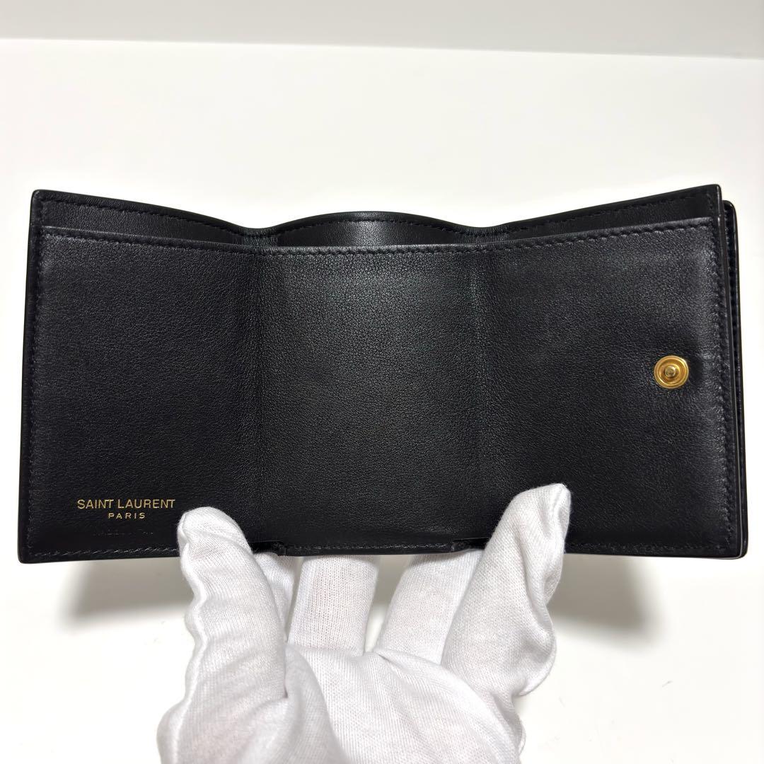 164 箱付✨美品✨サンローラン 三つ折り財布 オリガミ タイニーウォレット 黒