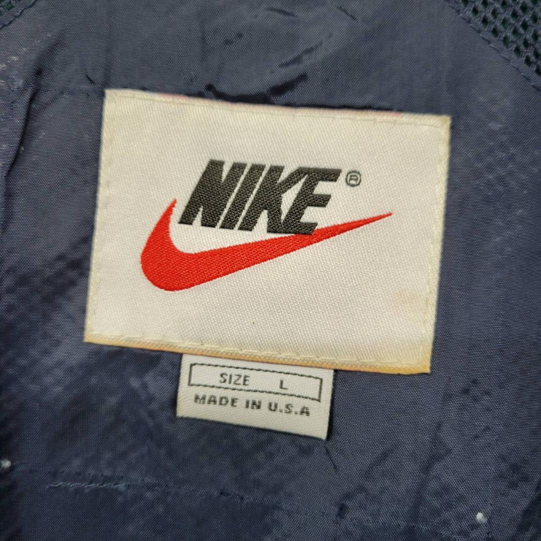 【90s 古着】ナイキ NIKE 刺繍 ナイロンジャケット マルチグリーン L