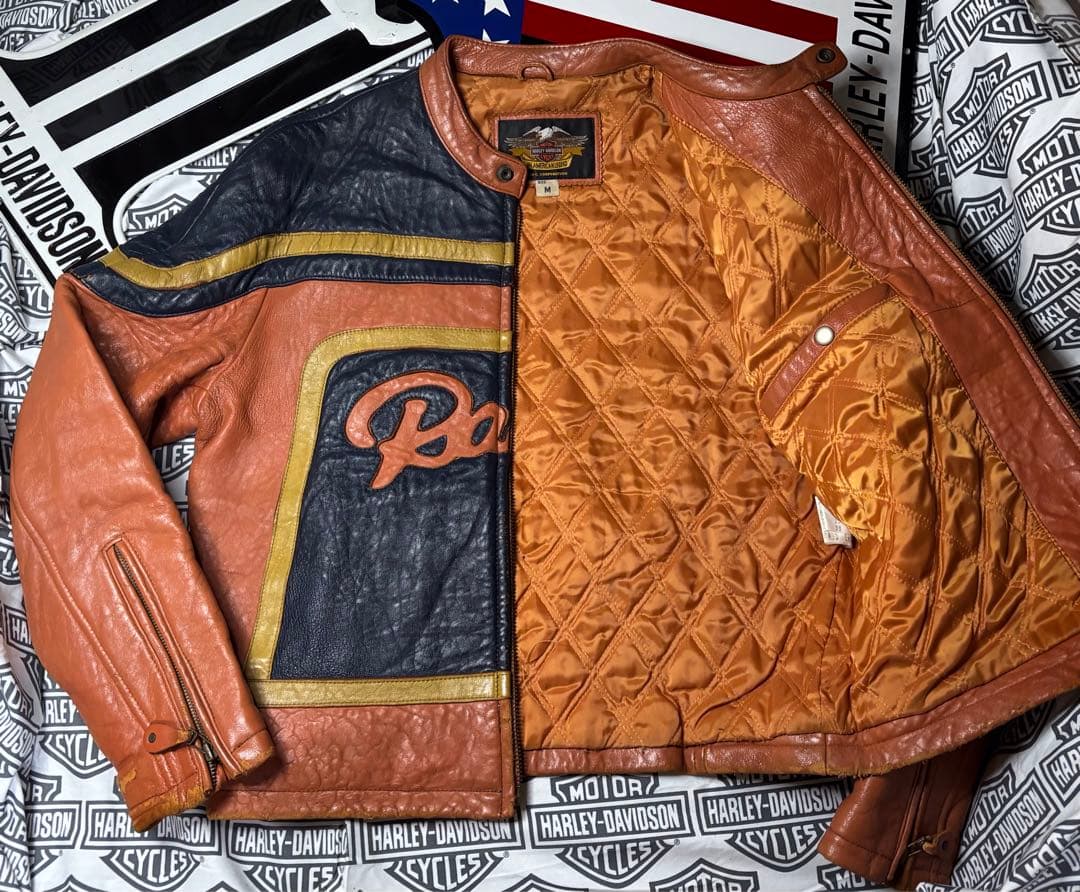 ⭐️本革製切抜き刺繍レアモデル⭐️ハーレーダビットソン 羊本革製ジャケット入手困難❗️ ⭐️本革製切抜き刺繍レアモデル⭐️ハーレーダビットソン 羊本革製ジャケット入手困難❗️