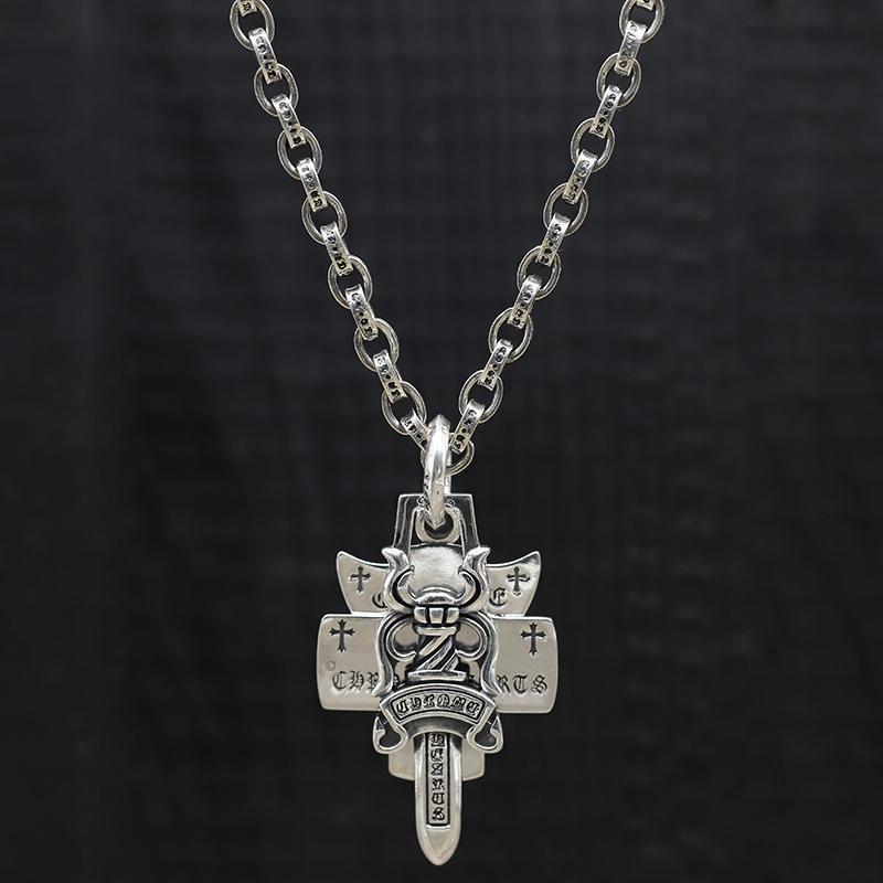 トリンケッツ　ペーパーチェーン　シルバー　クロス　ネックレス　アクセサリー