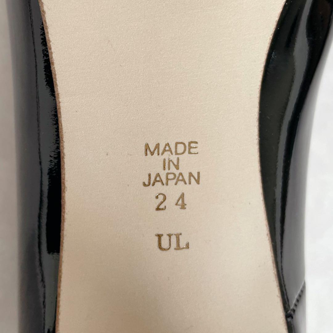 【美品】DIANA ダイアナ　パンプス　エナメル　ブラック　24㎝