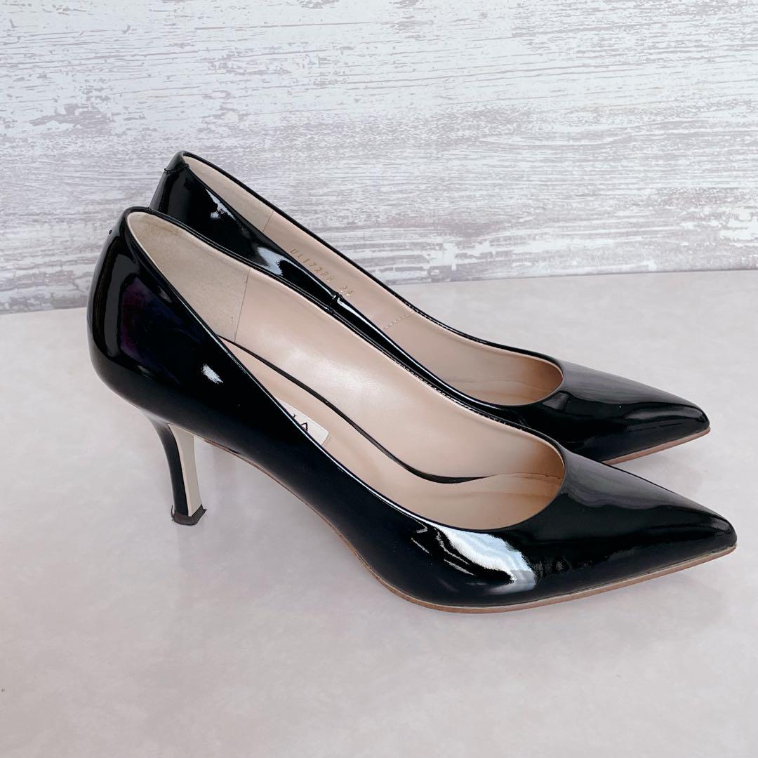 【美品】DIANA ダイアナ　パンプス　エナメル　ブラック　24㎝