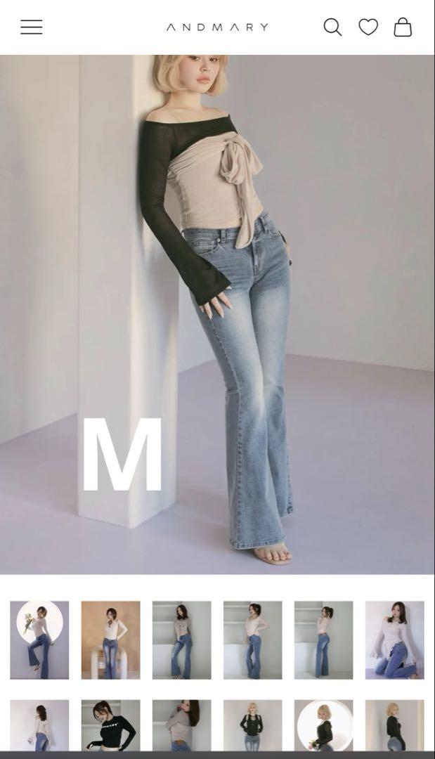 アンドマリー Heart hip flare denim M ANDMARY】Heart hip flare denim